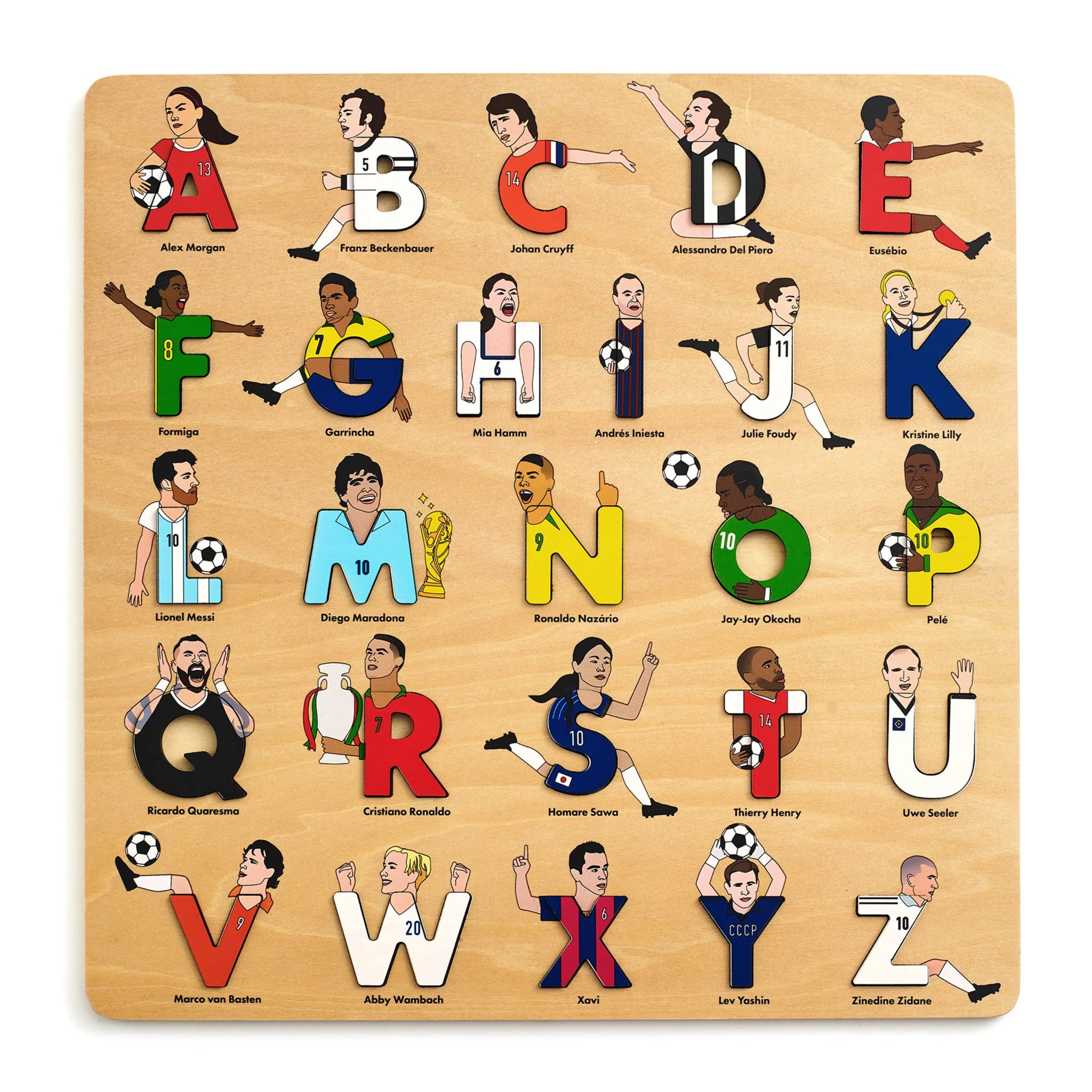 Soccer Legends Wooden Alphabet Puzzle