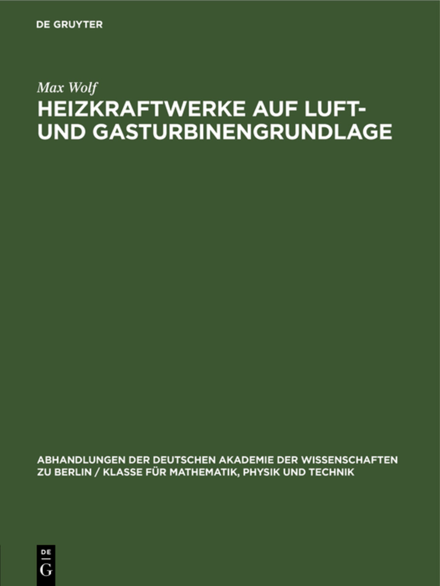 Heizkraftwerke auf Luft- und Gasturbinengrundlage