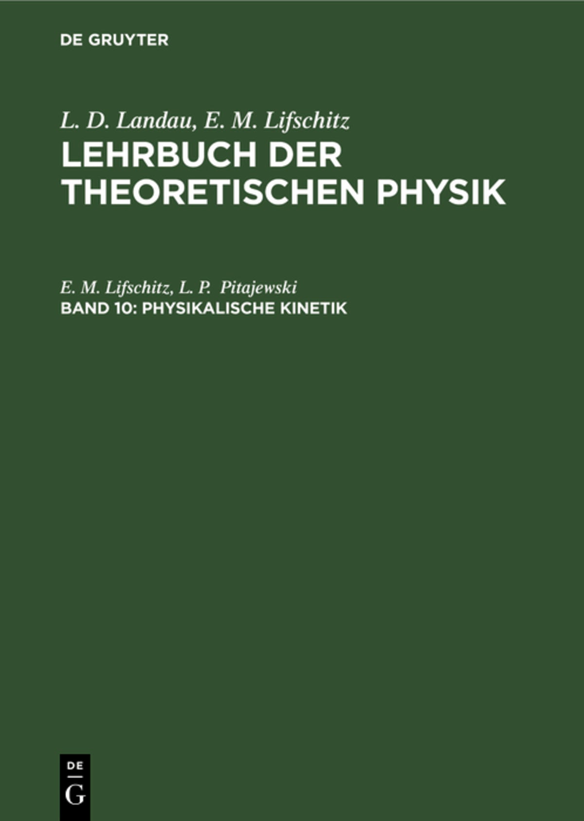Cover image for Physikalische Kinetik ISBN 9783112577431