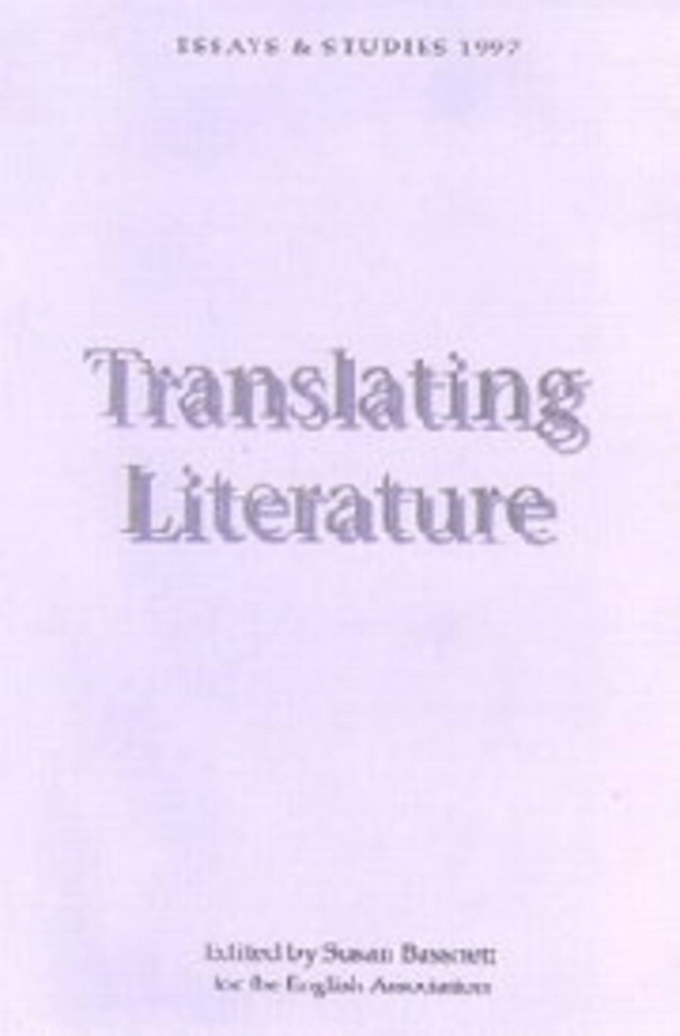 Cover image for Translating Literature ISBN 9780859915229
