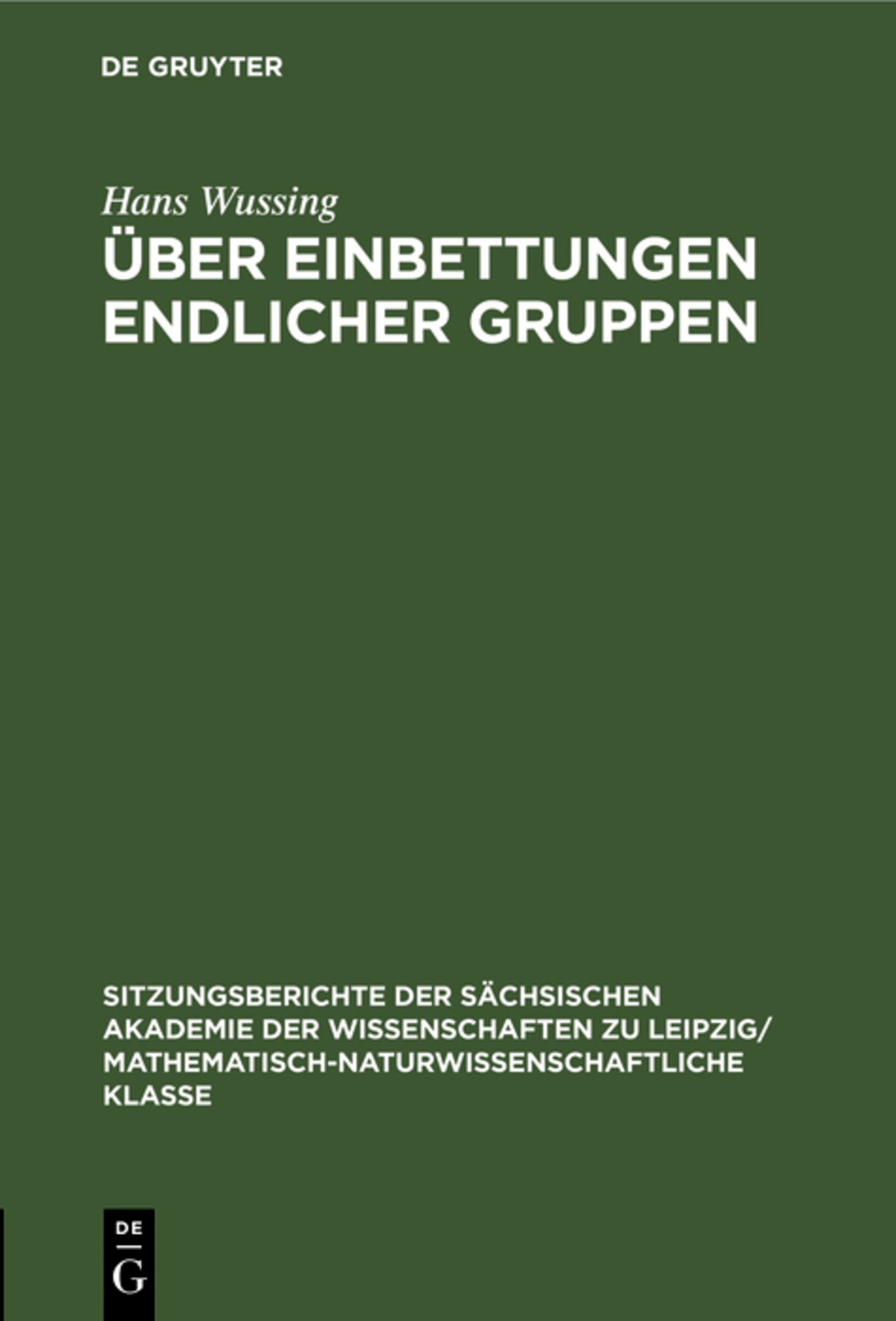 Über Einbettungen endlicher Gruppen