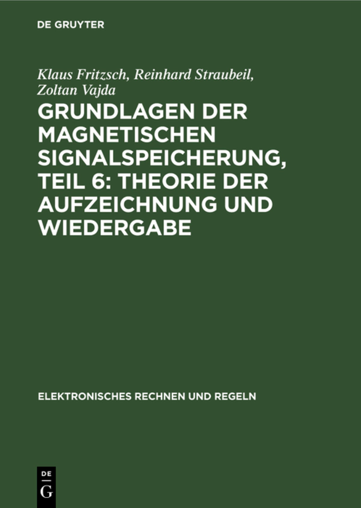 Theorie der Aufzeichnung und Wiedergabe