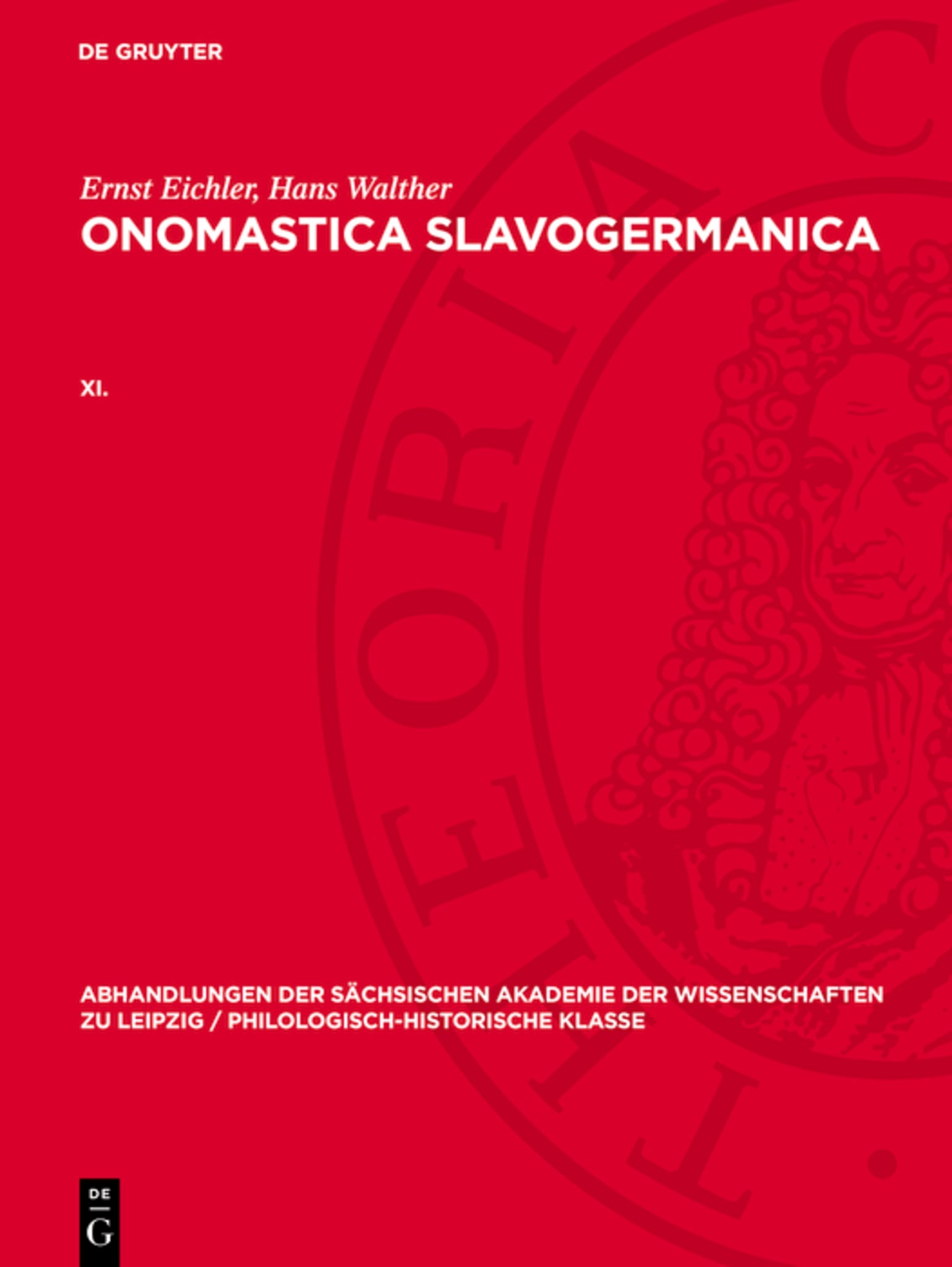 Ernst Eichler; Hans Walther: Onomastica Slavogermanica. XI.