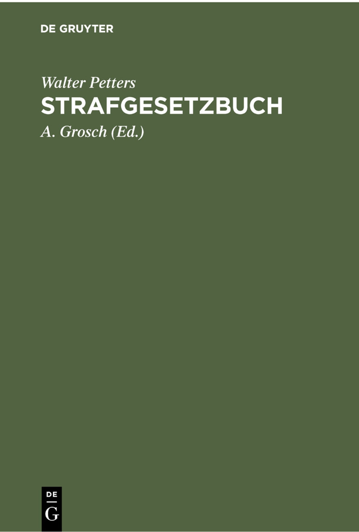 Cover image for Strafgesetzbuch ISBN 9783112300879