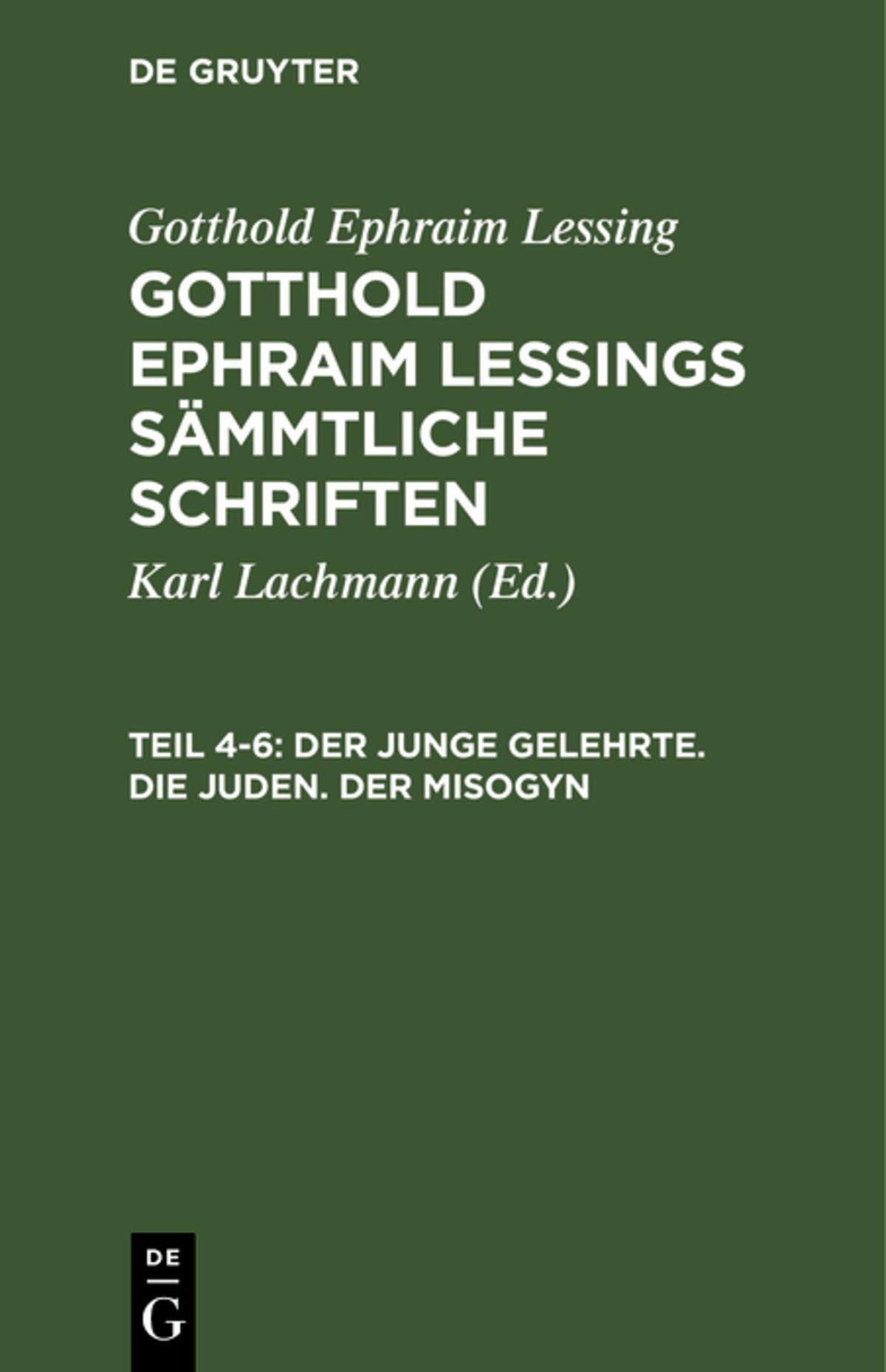 Cover image for Der junge Gelehrte. Die Juden. Der Misogyn ISBN 9783112662335