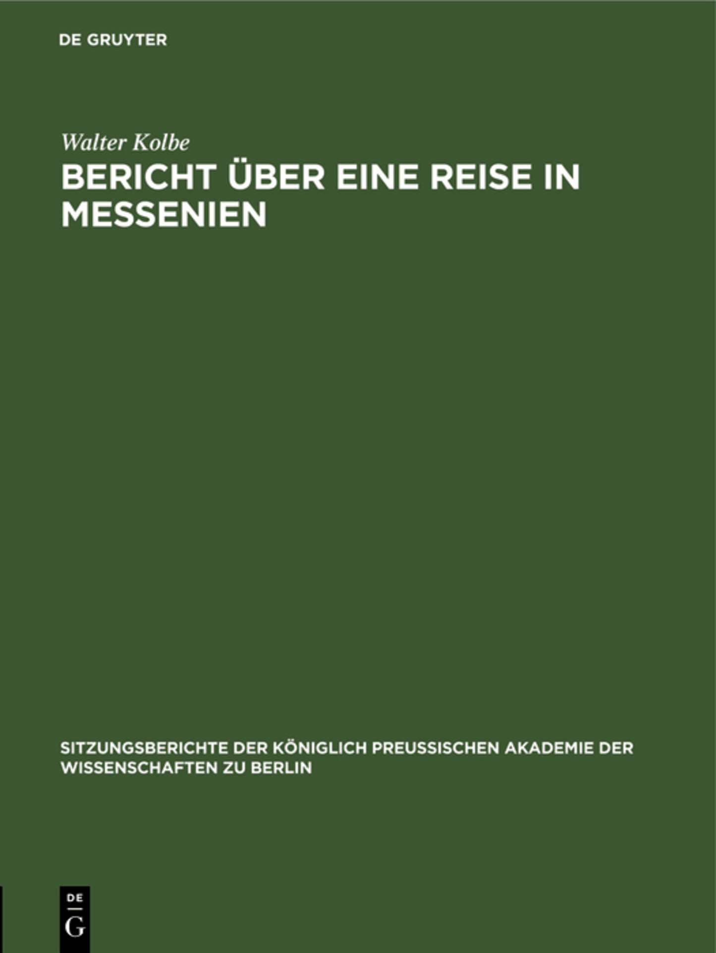 Bericht über eine Reise in Messenien