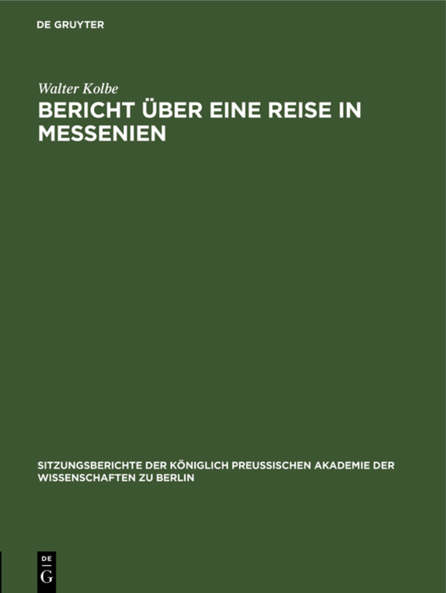 Bericht über eine Reise in Messenien
