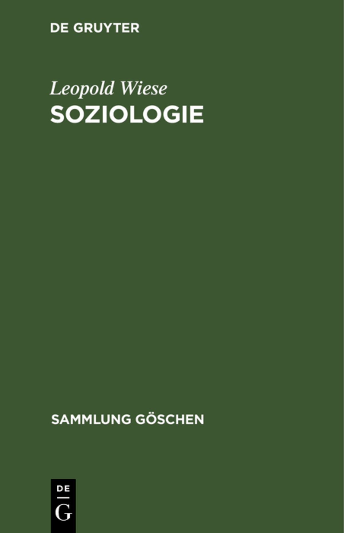 Cover image for Soziologie ISBN 9783111012100