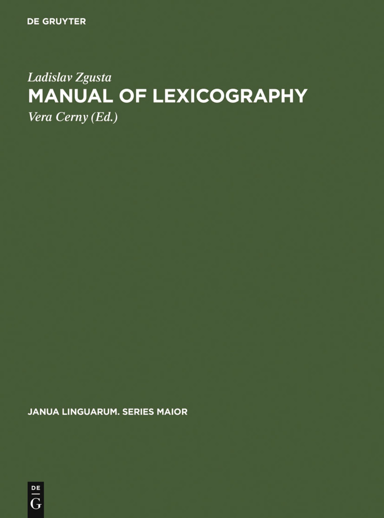 Manual of lexicography