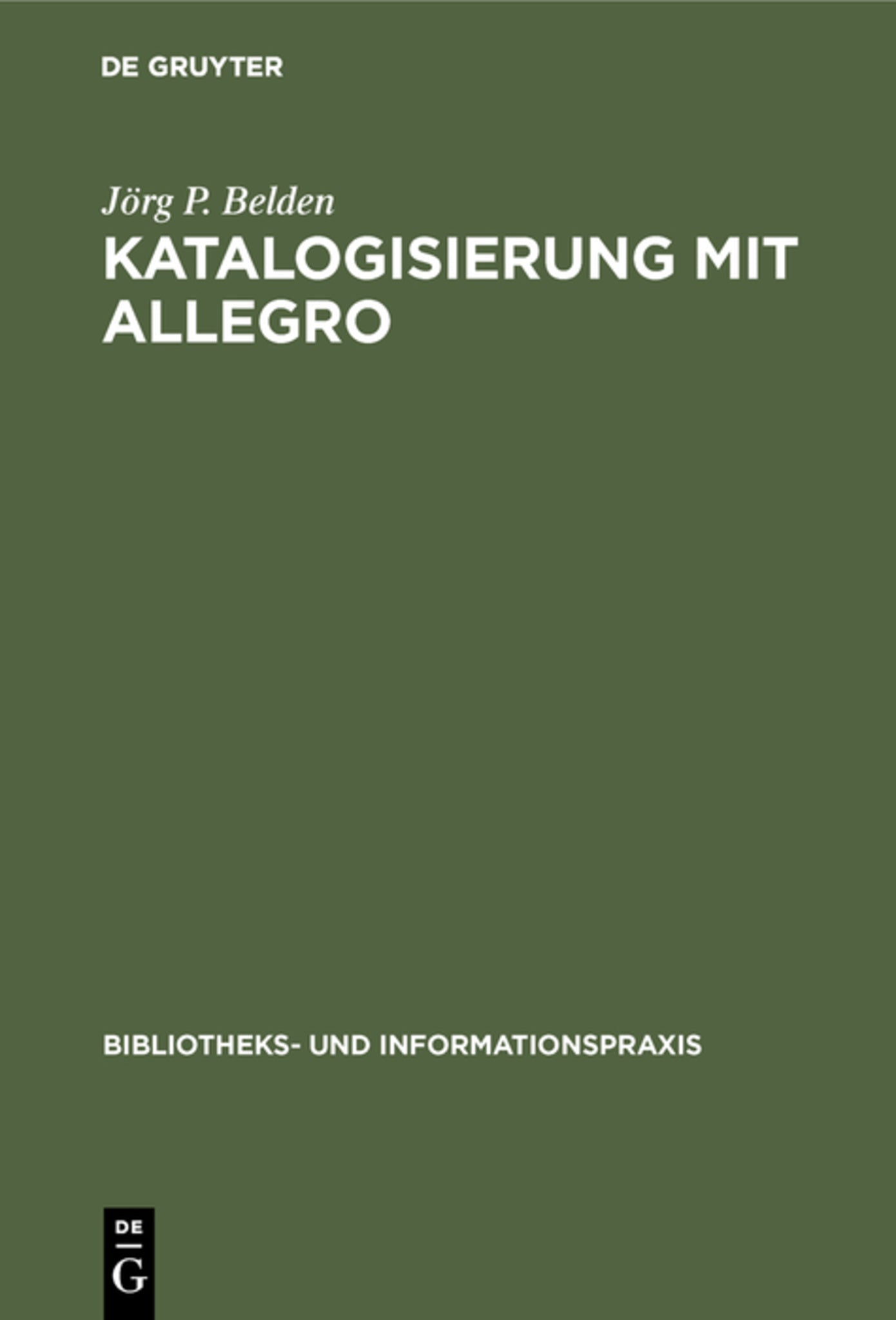Cover image for Katalogisierung mit Allegro ISBN 9783598211683