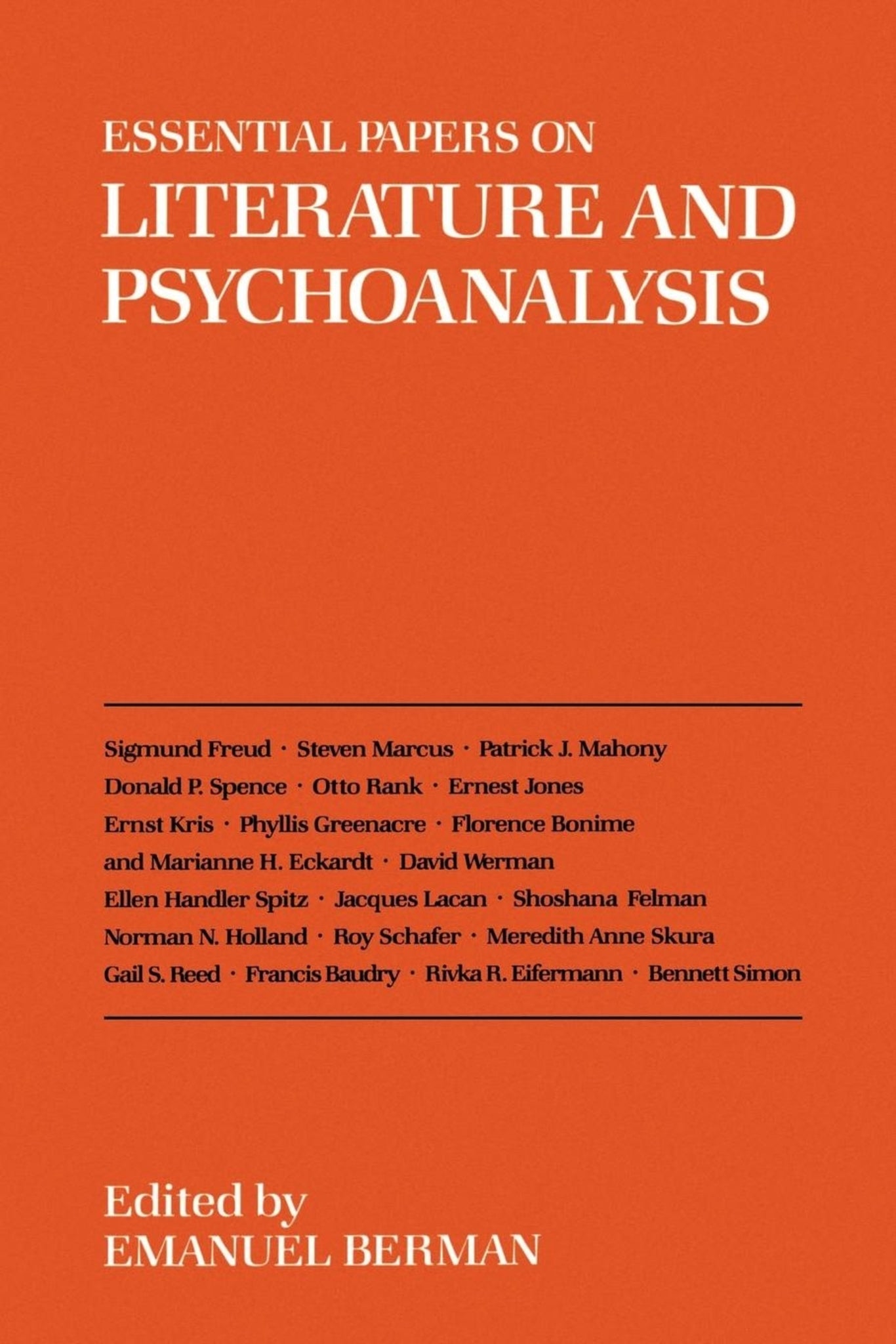 Cover image for Essential Papers on Literature and Psychoanalysis ISBN 9780814711859