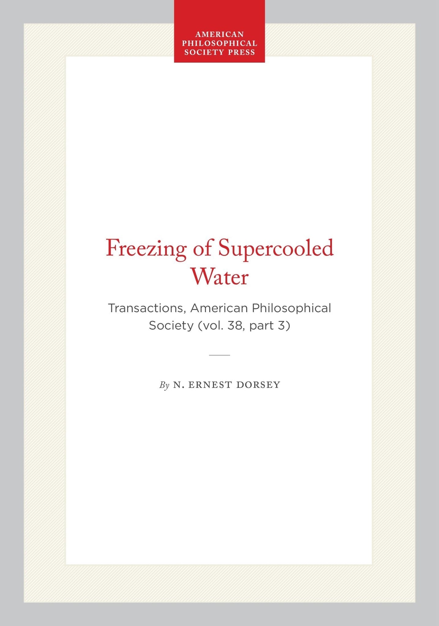Freezing of Supercooled Water