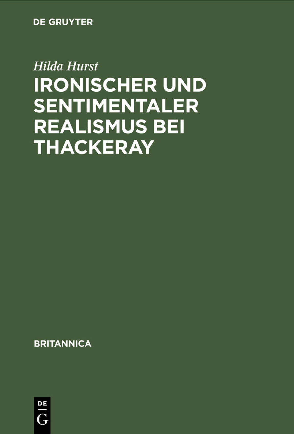 Cover image for Ironischer und sentimentaler Realismus bei Thackeray ISBN 9783112341438