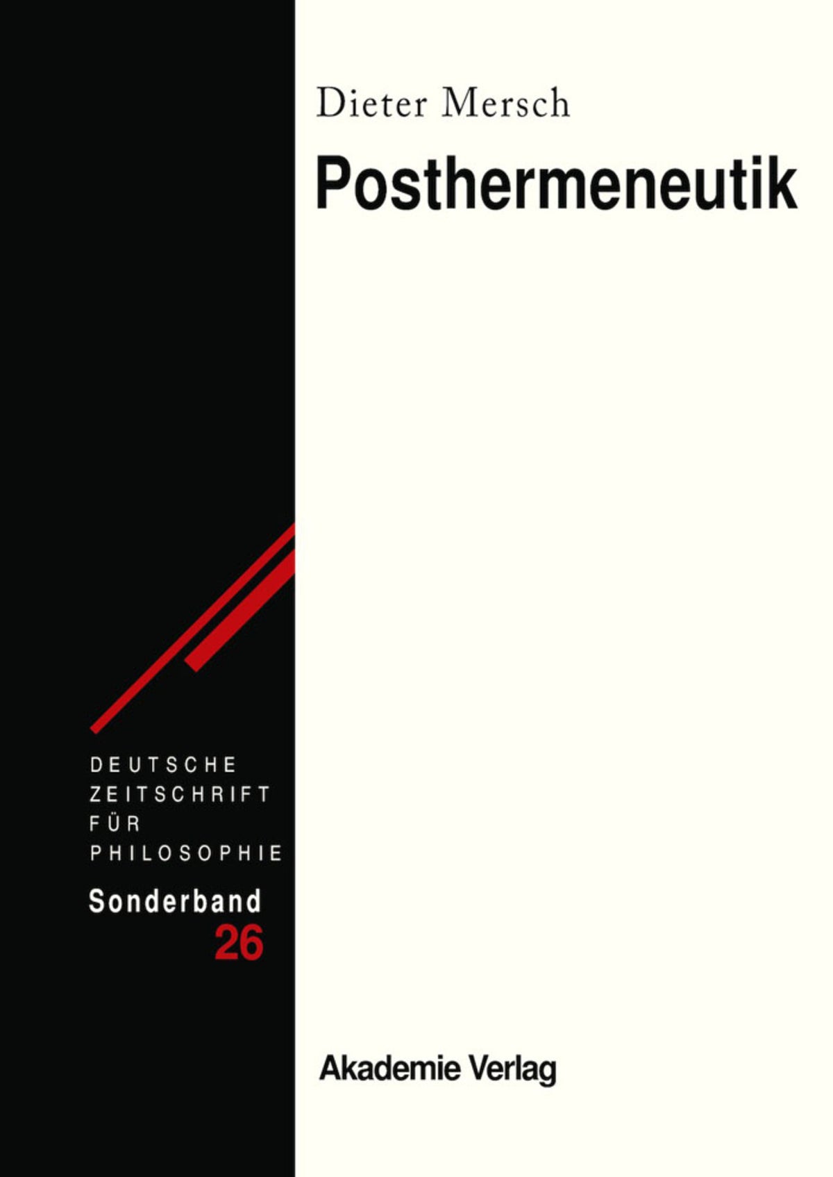 Cover image for Posthermeneutik ISBN 9783050046945