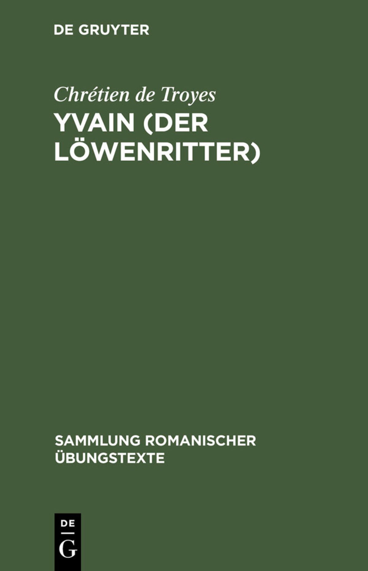 Cover image for Yvain (Der Löwenritter) ISBN 9783484530157