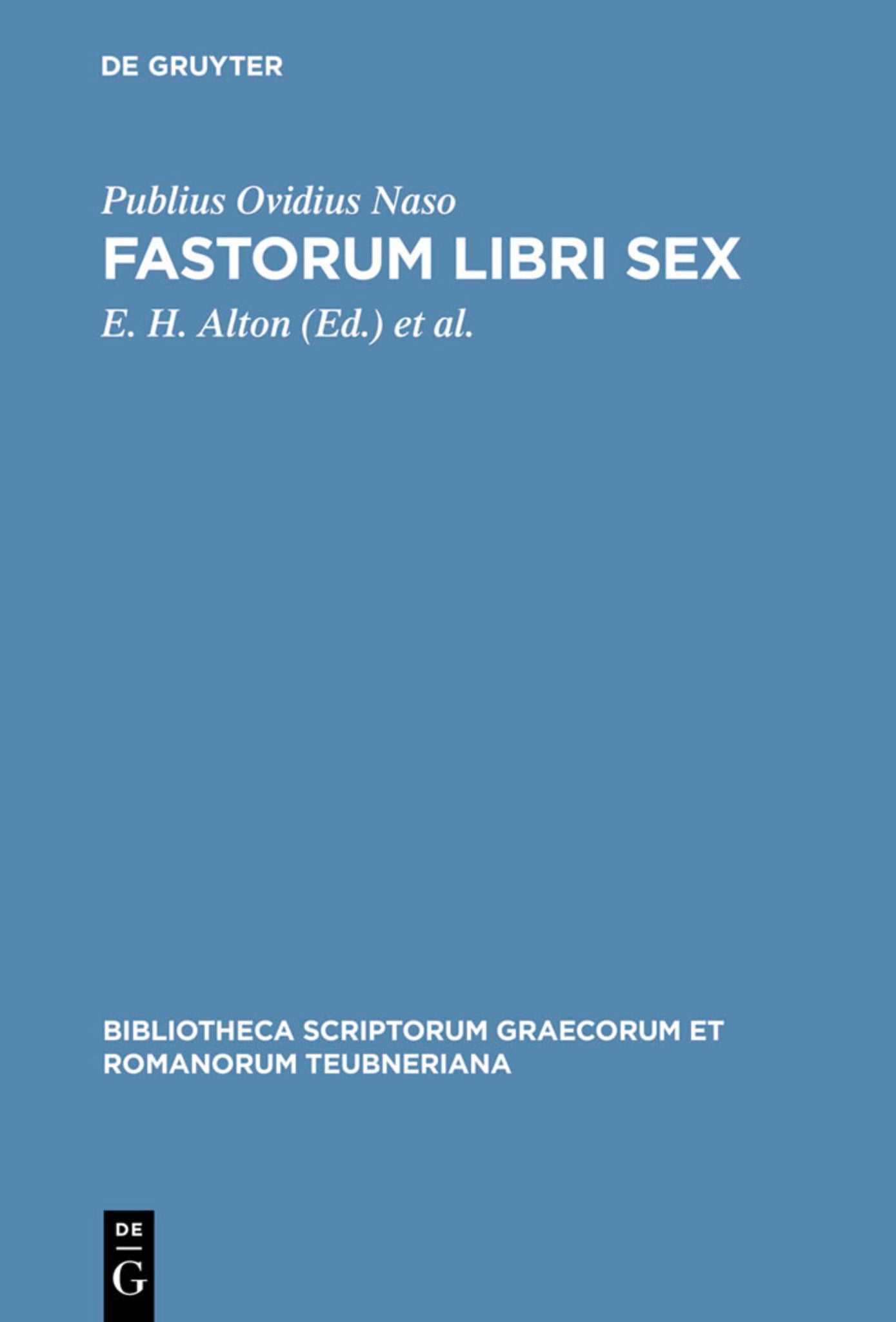 Cover image for Fastorum libri sex ISBN 9783598715686