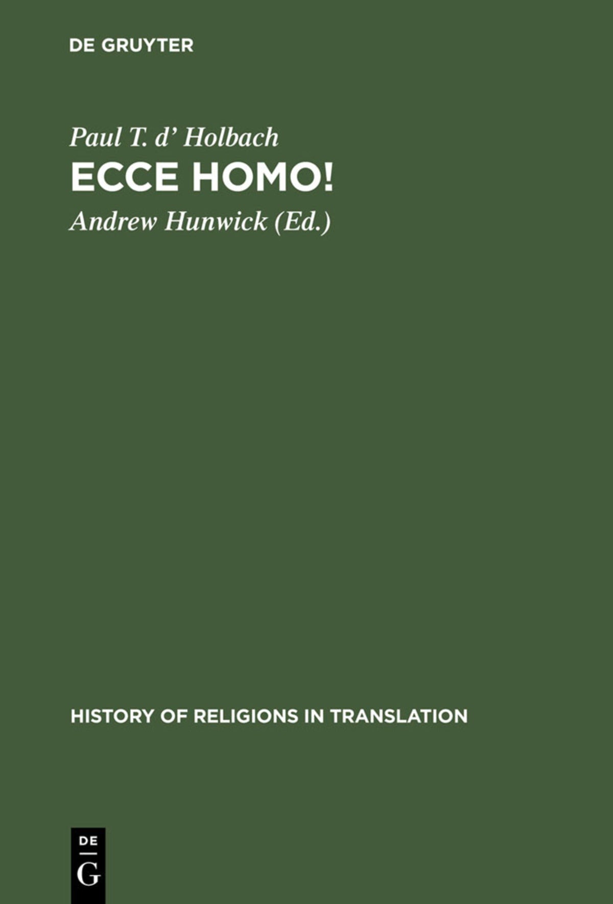 Cover image for Ecce homo! ISBN 9783110145212