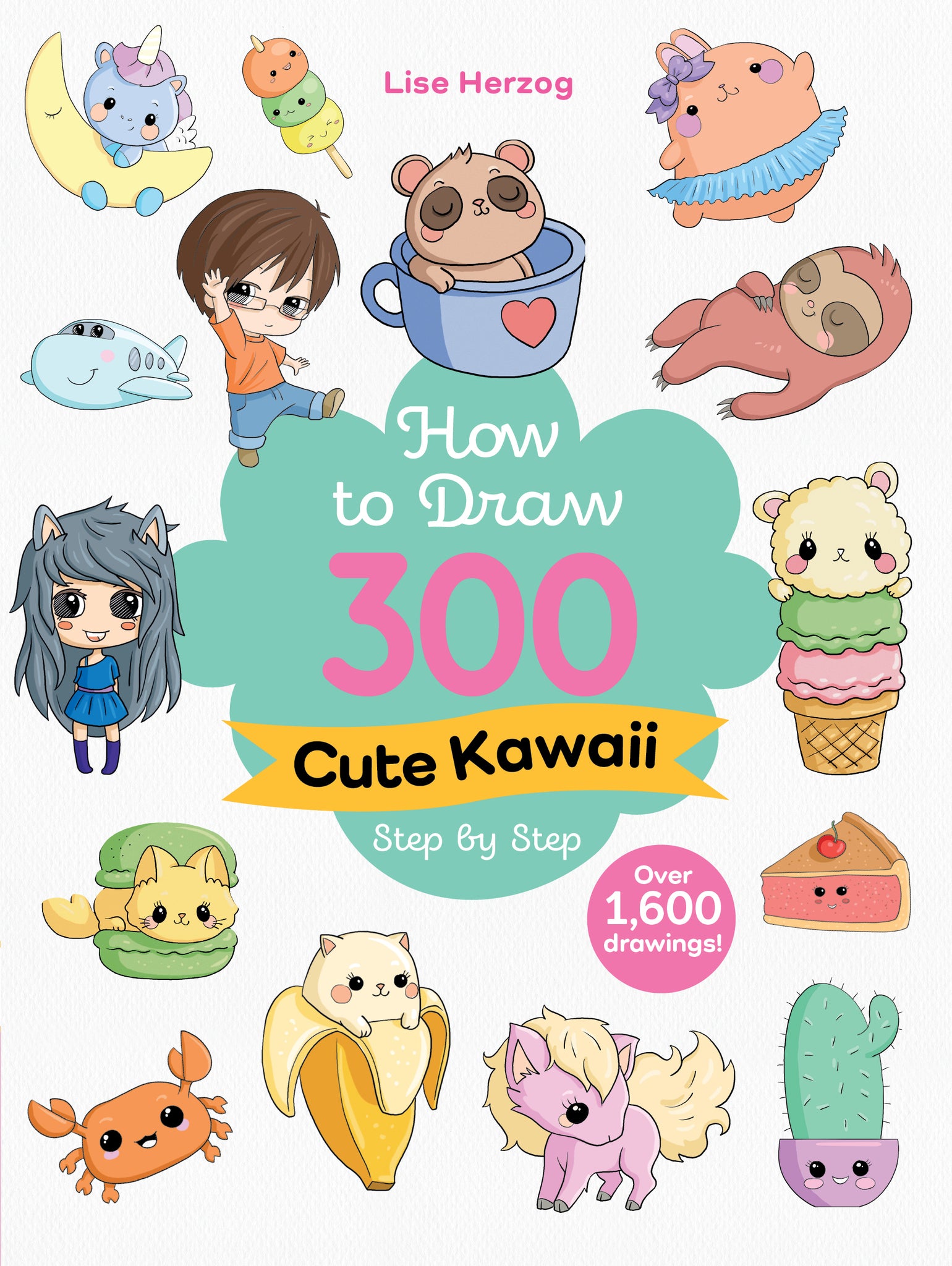 Cover image for How to Draw 300 Cute Kawaii Step by Step ISBN 9781684621200