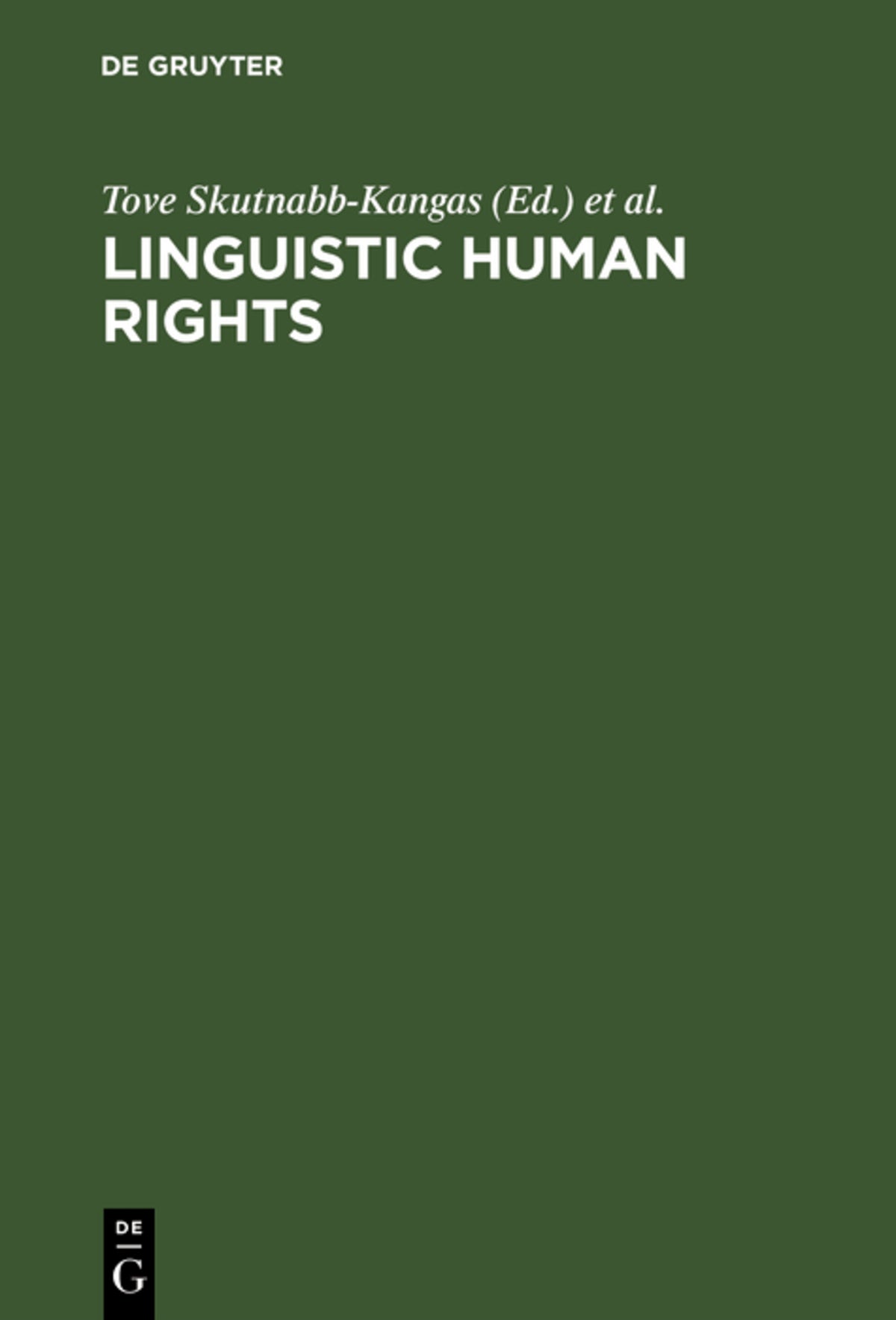 Cover image for Linguistic Human Rights ISBN 9783110148787