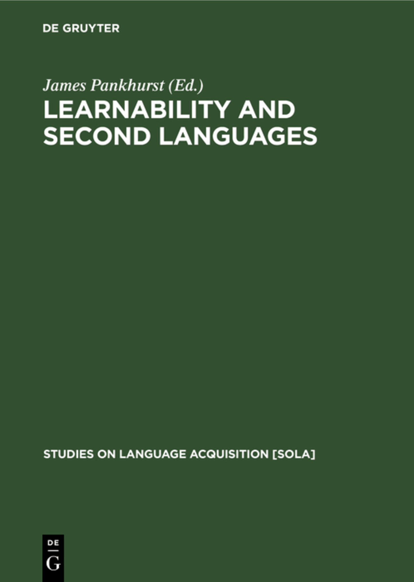 Learnability and second languages