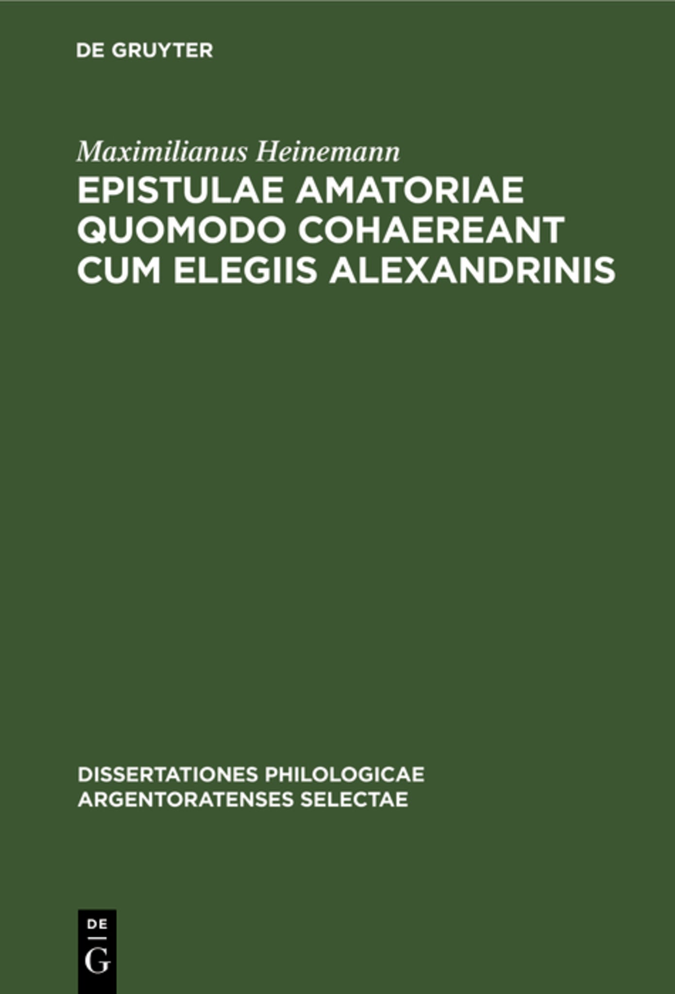 Epistulae amatoriae quomodo cohaereant cum elegiis Alexandrinis