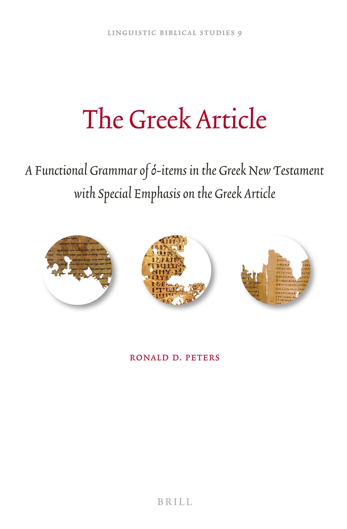 Cover image for The Greek Article ISBN 9789004257221