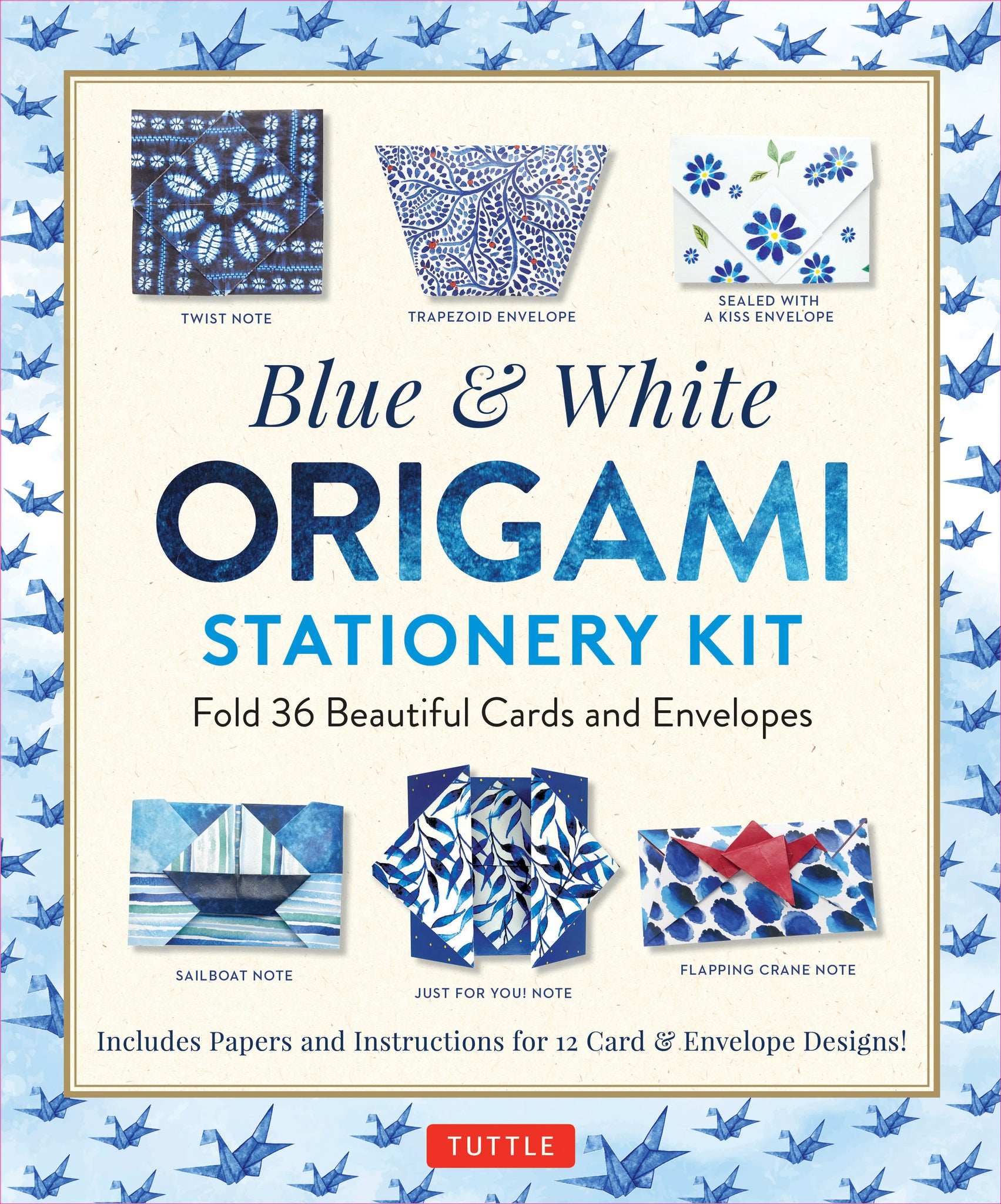 Cover image for Blue & White Origami Stationery Kit ISBN 9780804859196
