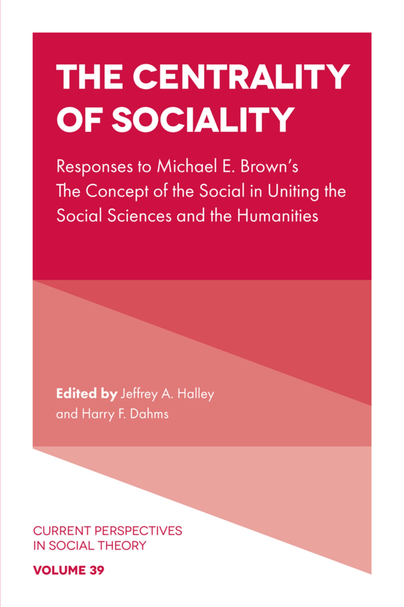 Cover image for The Centrality of Sociality ISBN 9781802623628