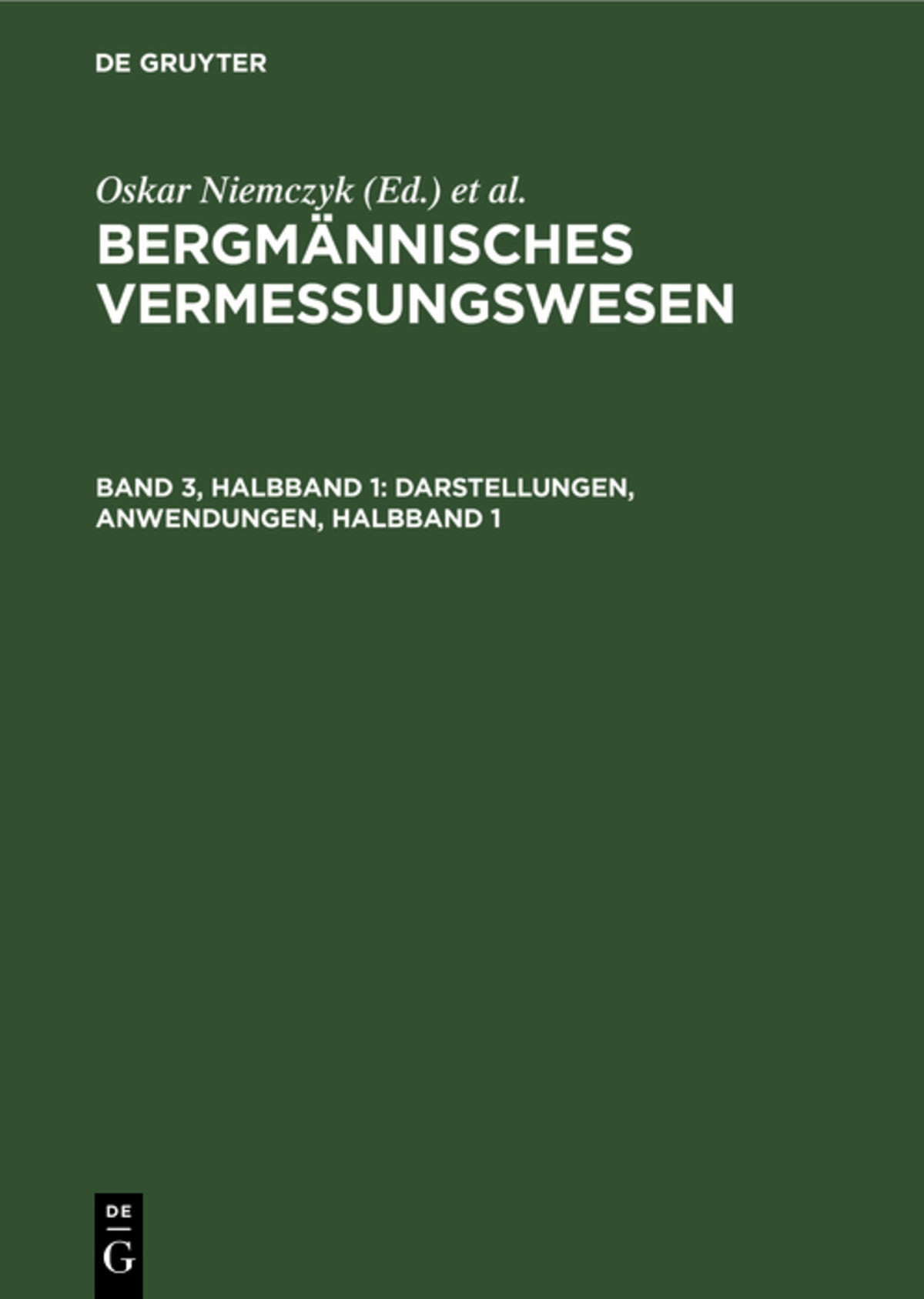 Darstellungen, Anwendungen, Halbband 1