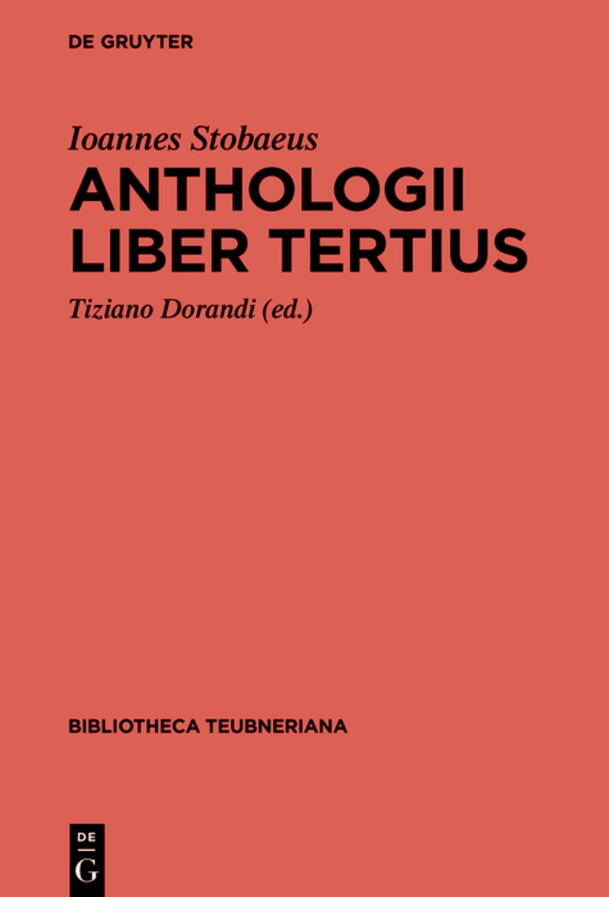 Cover image for Anthologii liber tertius ISBN 9783111647142