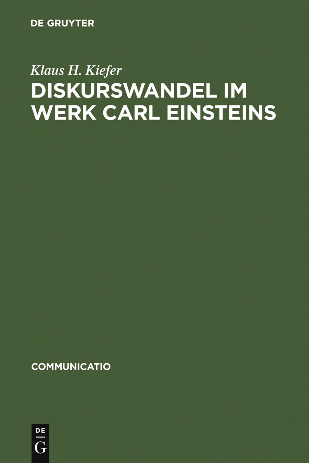 Cover image for Diskurswandel im Werk Carl Einsteins ISBN 9783484630079