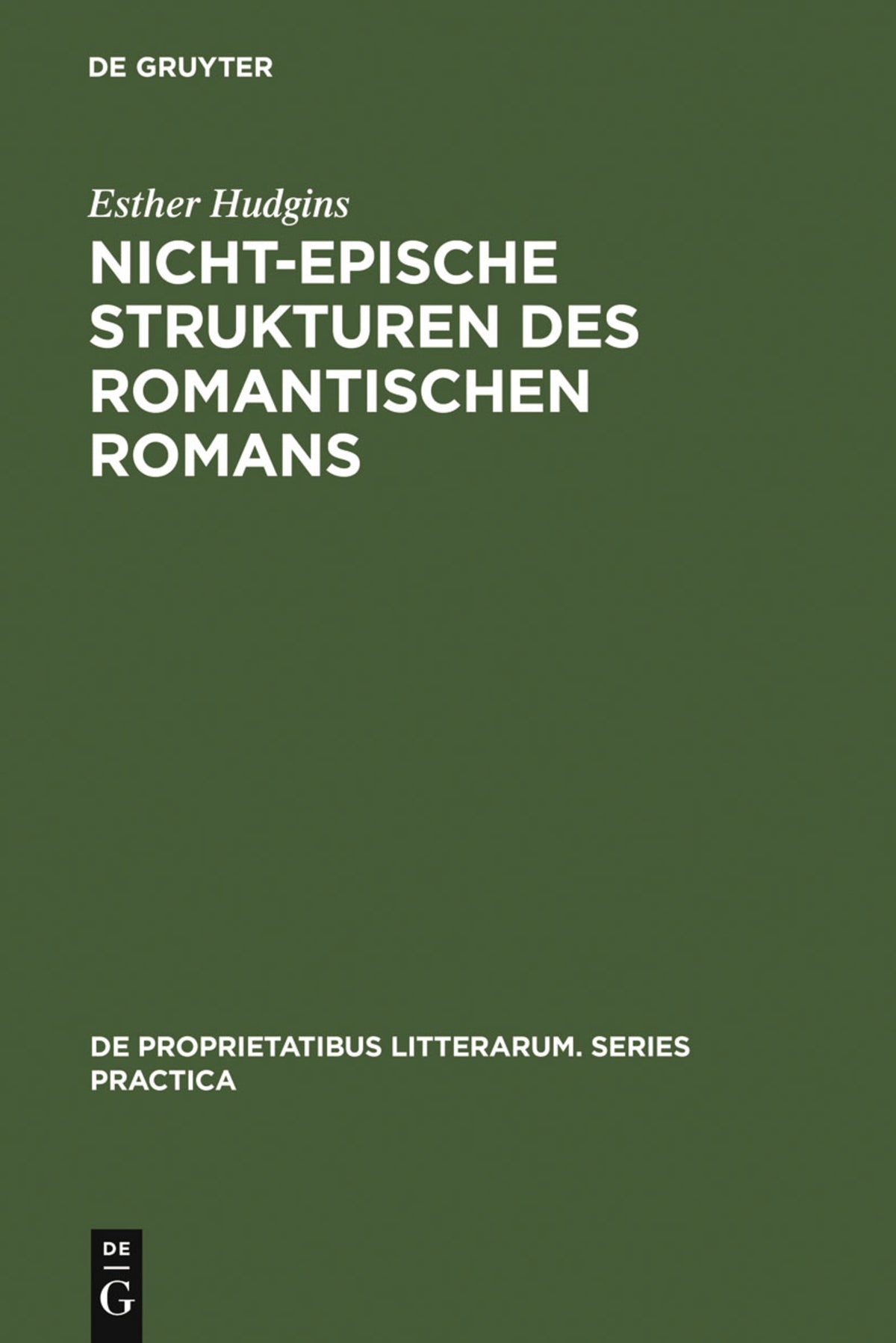 Cover image for Nicht-epische Strukturen des romantischen Romans ISBN 9783111271064