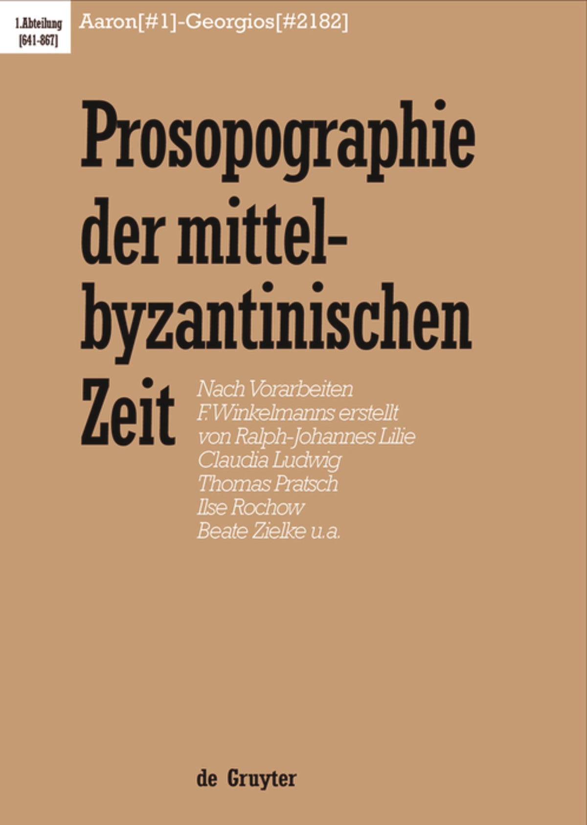 Cover image for Aaron (#1) - Georgios (#2182) ISBN 9783110151794