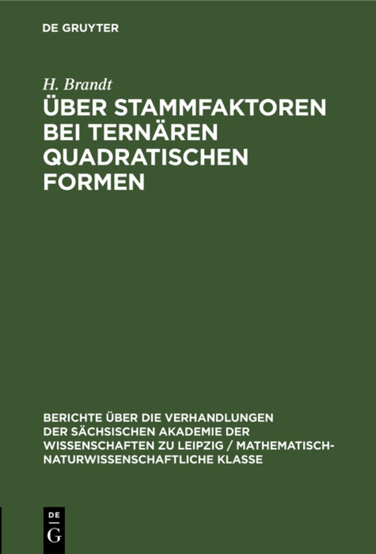 Über Stammfaktoren bei ternären quadratischen Formen