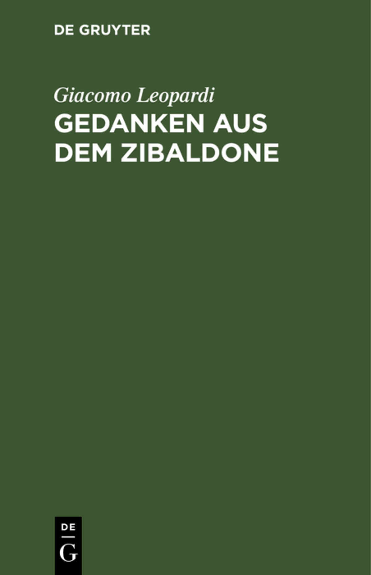 Gedanken aus dem Zibaldone
