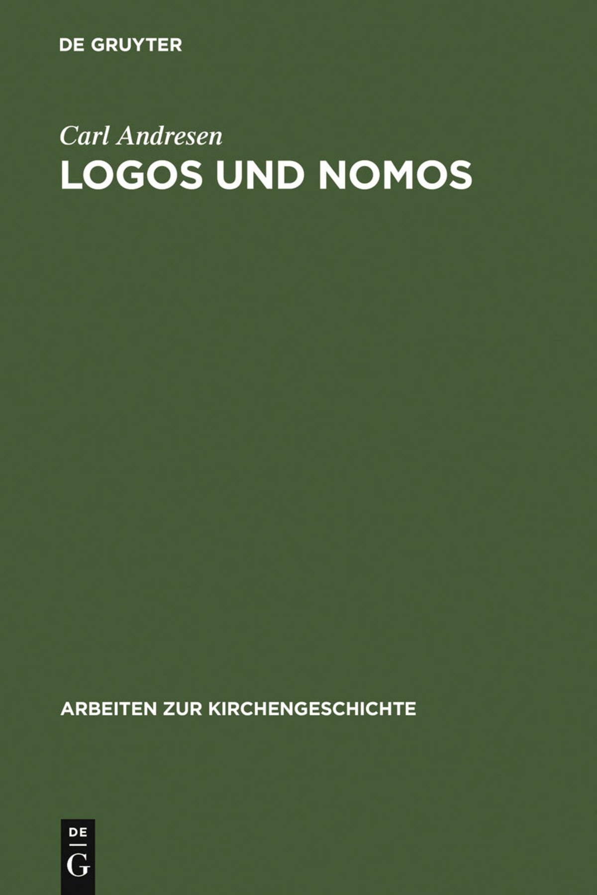 Cover image for Logos und Nomos ISBN 9783110031461