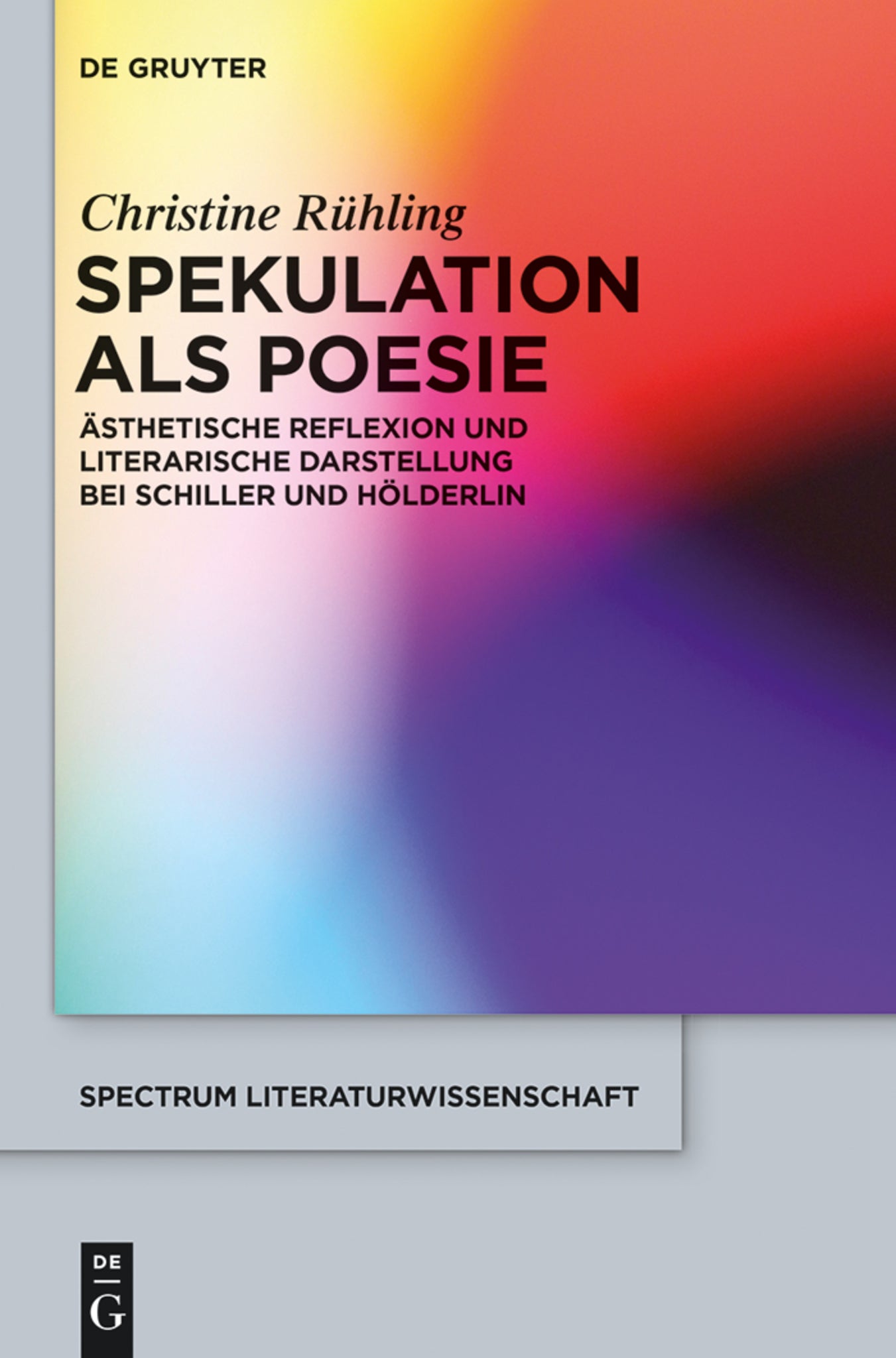 Cover image for Spekulation als Poesie ISBN 9783110371901