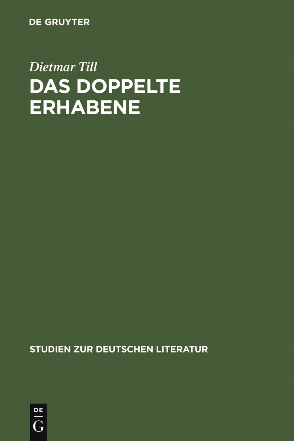 Cover image for Das doppelte Erhabene ISBN 9783484181755