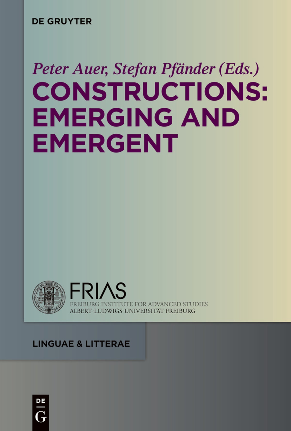 Cover image for Constructions ISBN 9783110229073