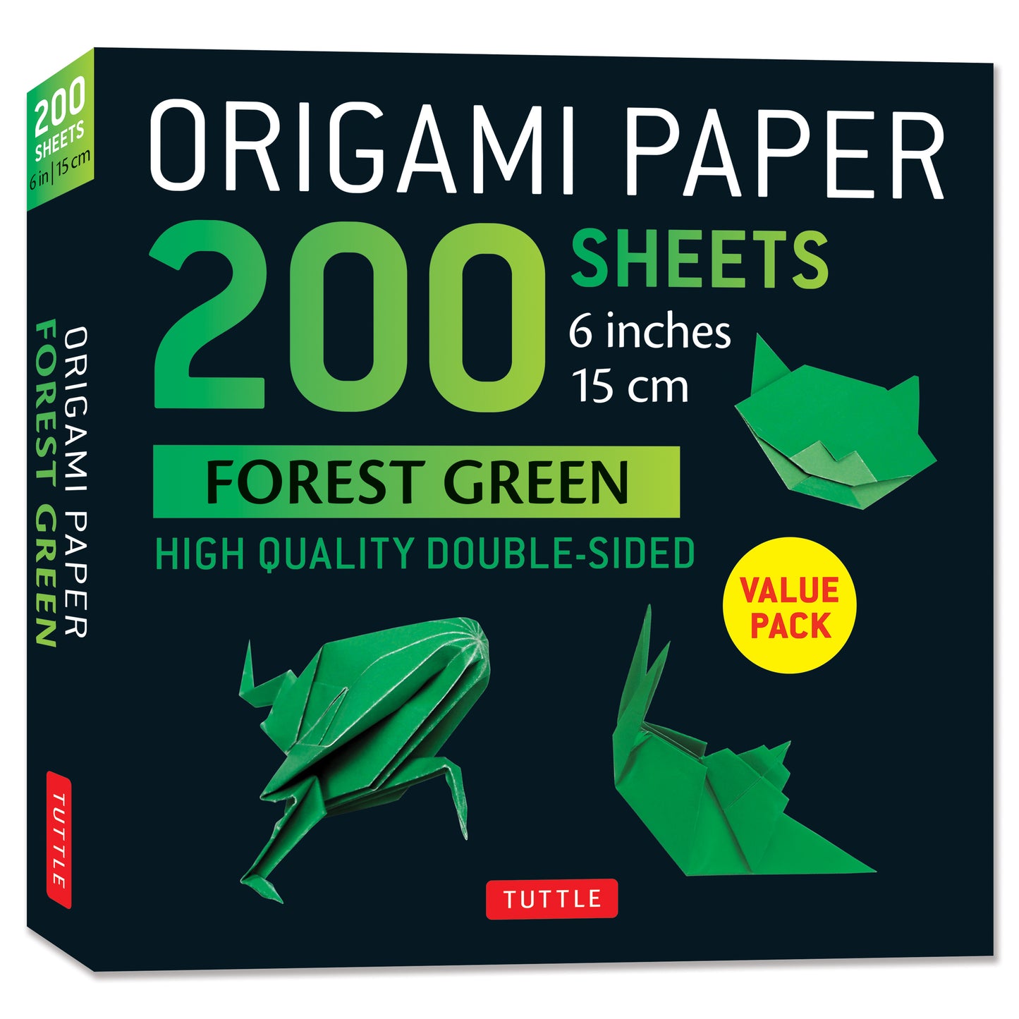 Origami Paper 200 sheets Forest Green 6"
