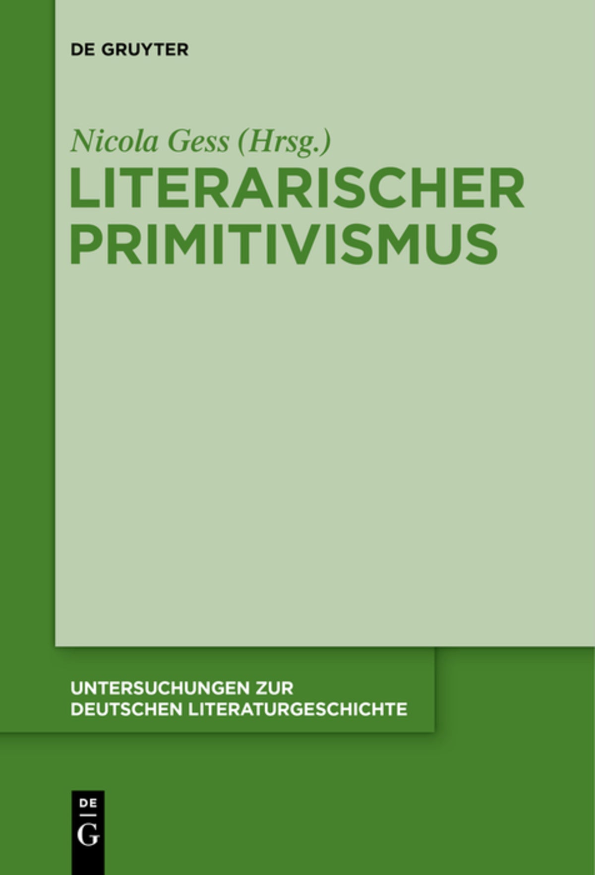 Cover image for Literarischer Primitivismus ISBN 9783110682885