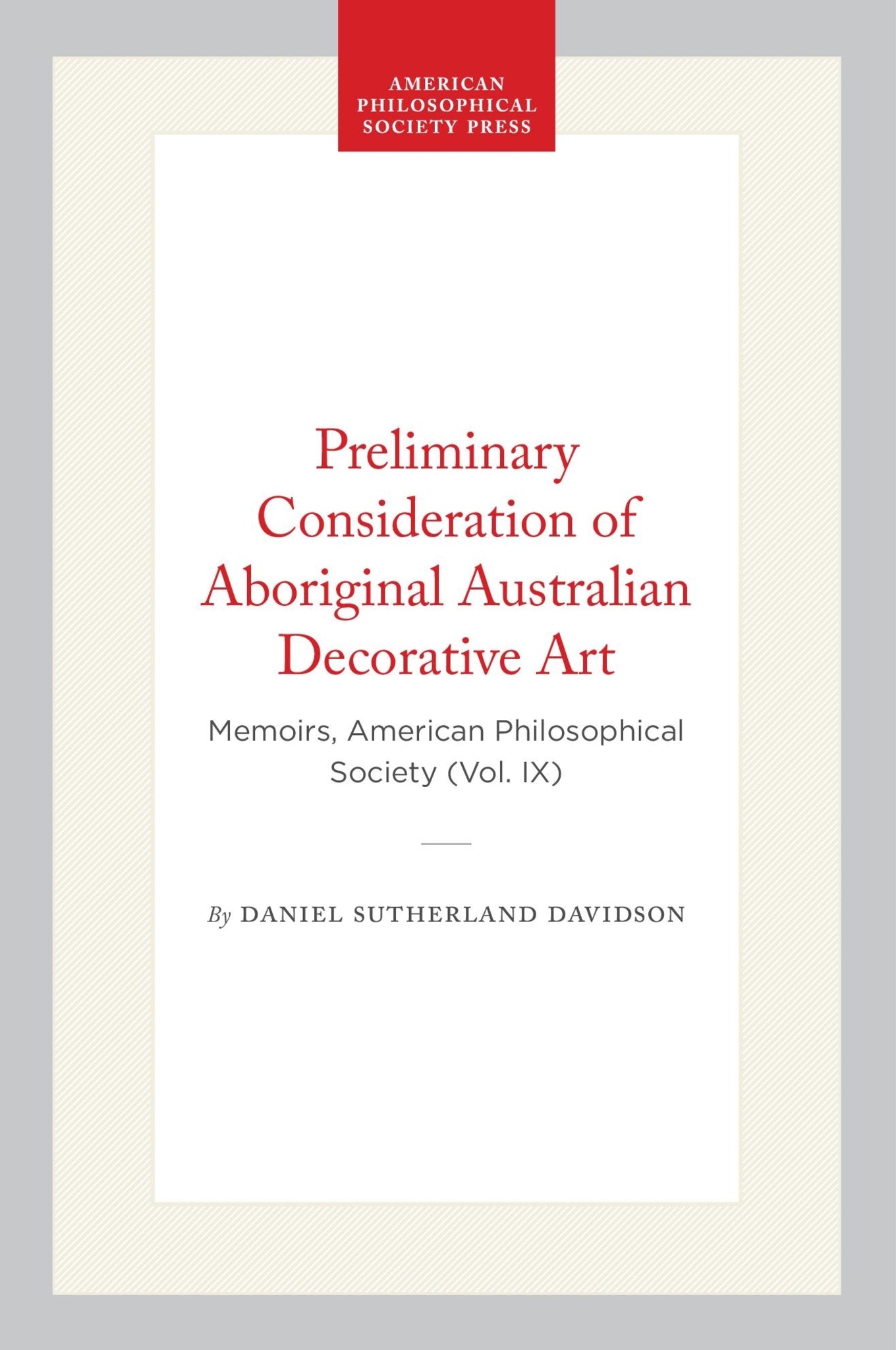 Preliminary Consideration of Aboriginal Australian Decorative Art