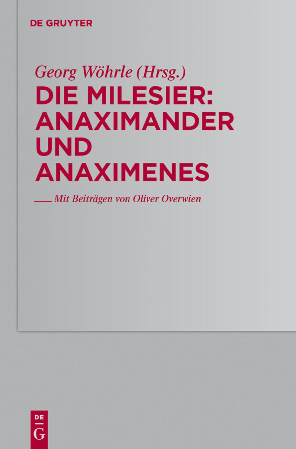 Cover image for Anaximander und Anaximenes ISBN 9783110200997