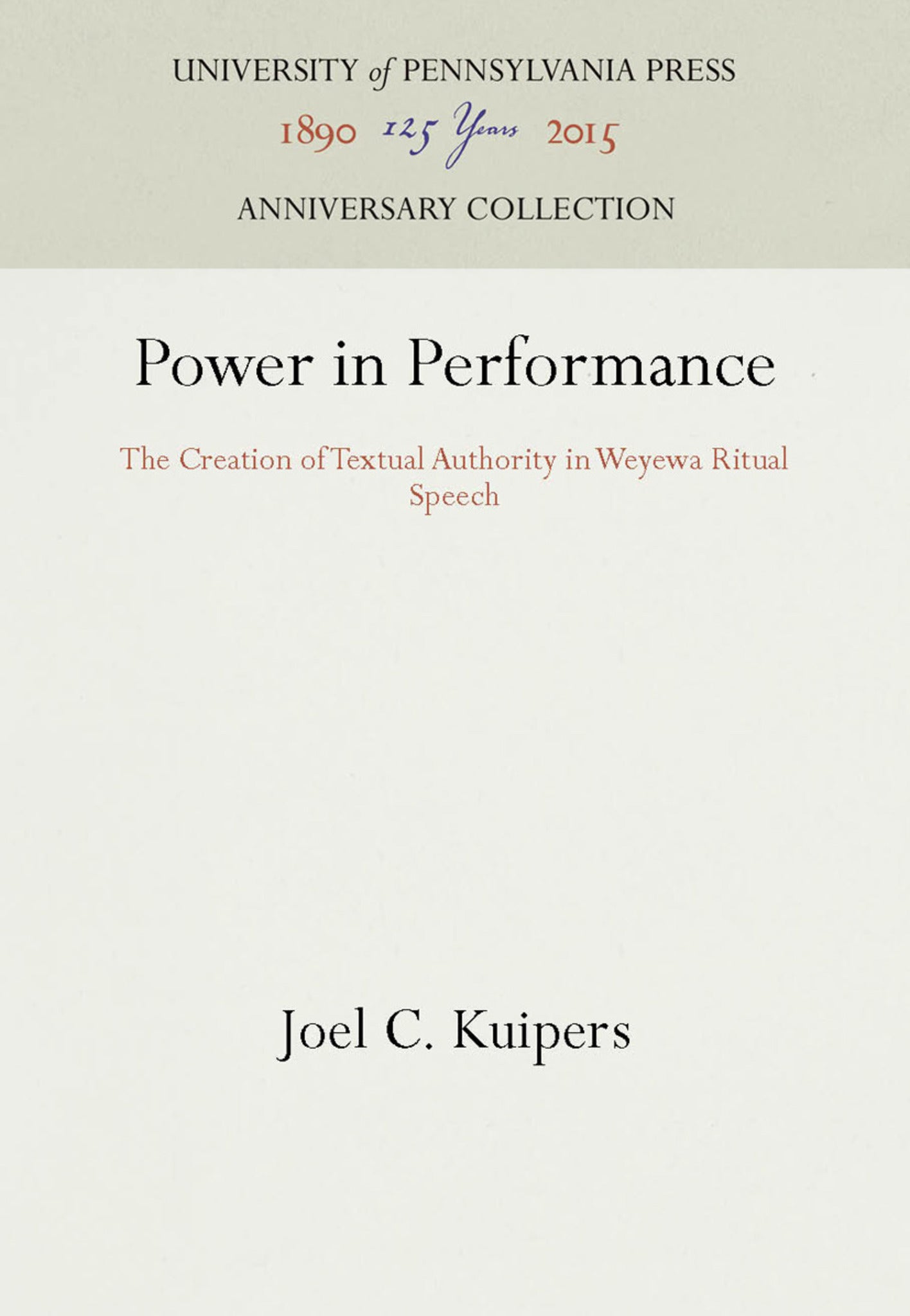 Cover image for Power in Performance ISBN 9780812282450
