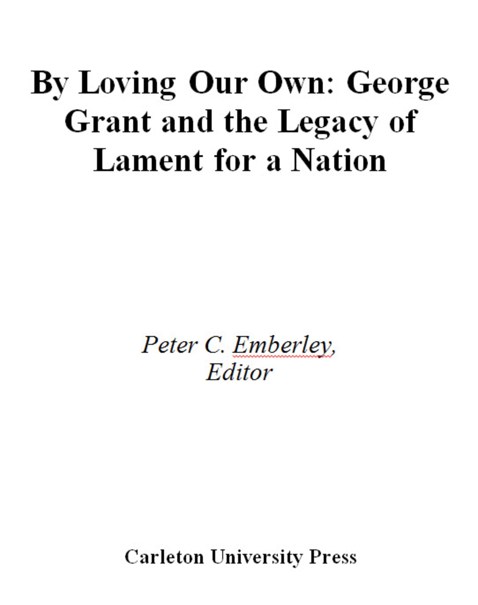 Cover image for By Loving our Own ISBN 9780886291334