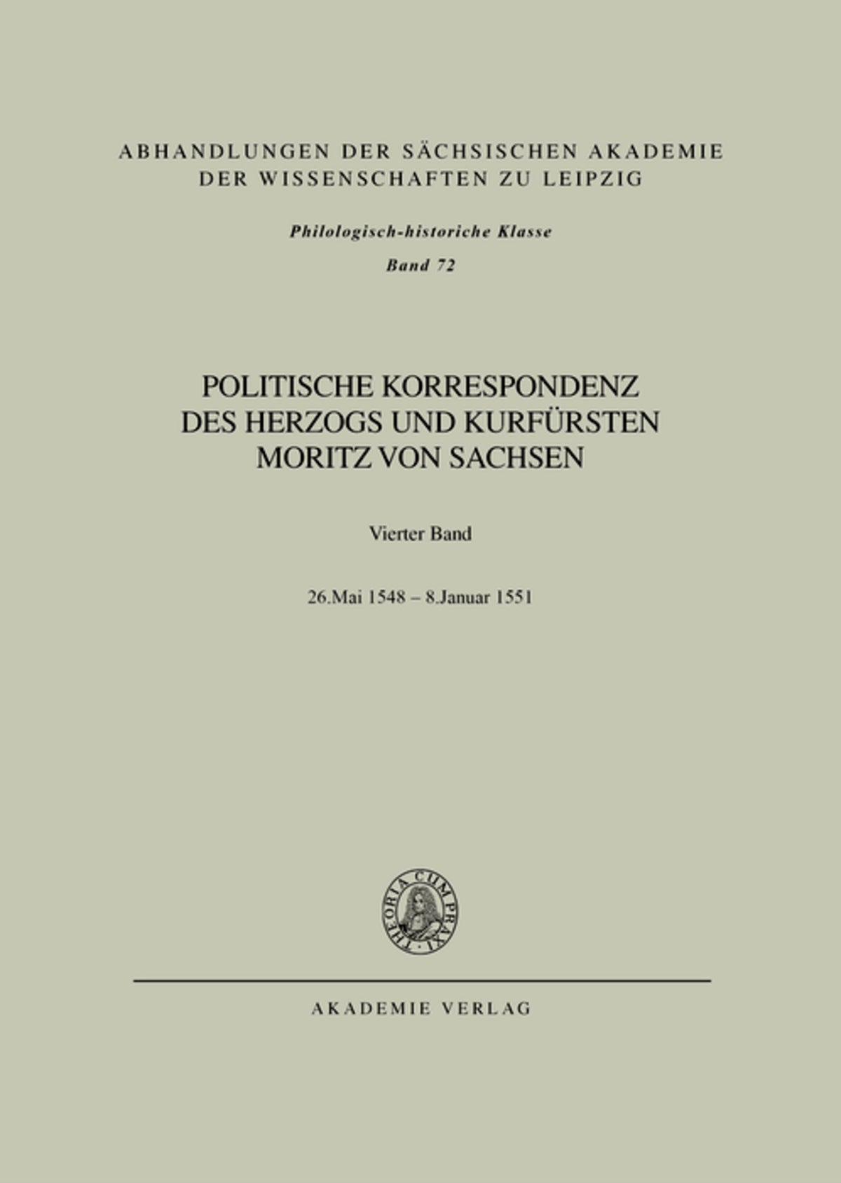 Bd. IV: 26. Mai 1548 – Januar 1551