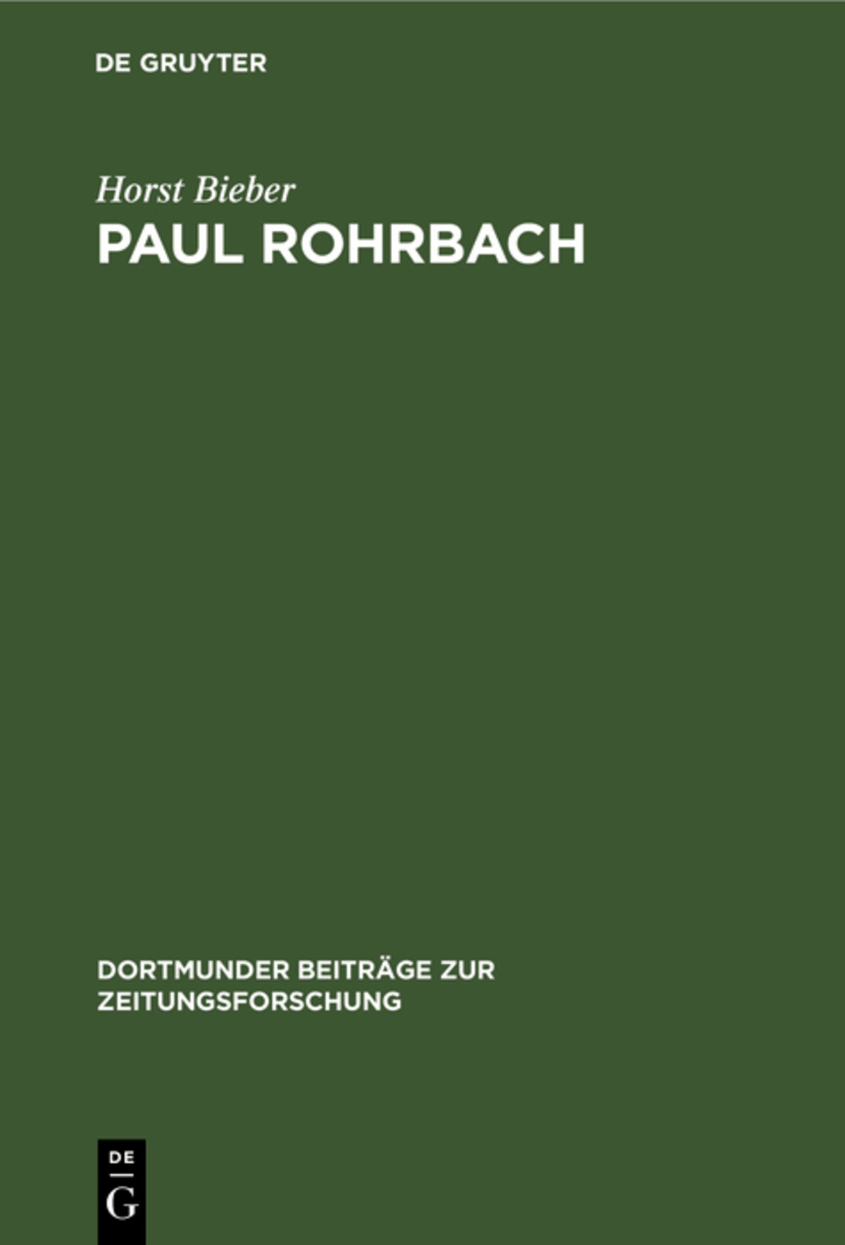 Cover image for Paul Rohrbach ISBN 9783794025169