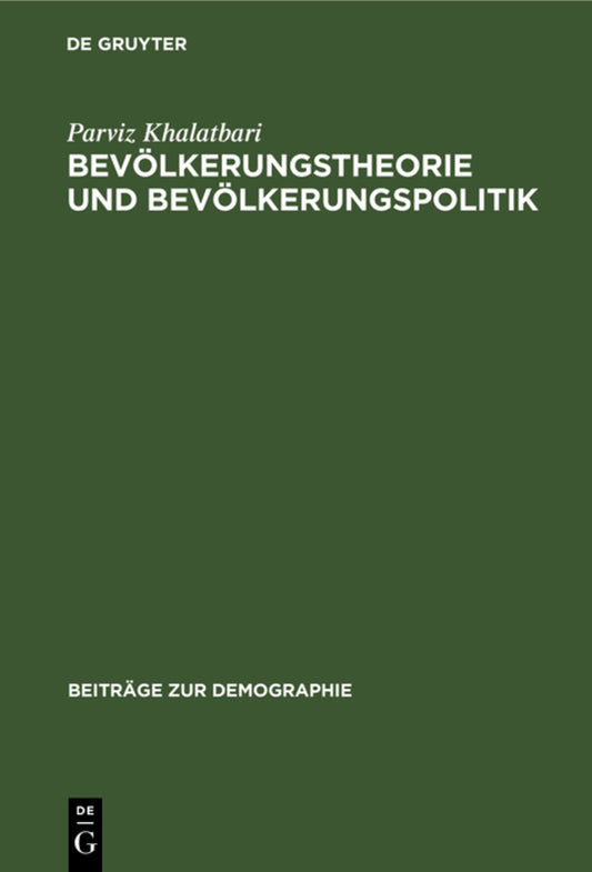 Bevölkerungstheorie und Bevölkerungspolitik