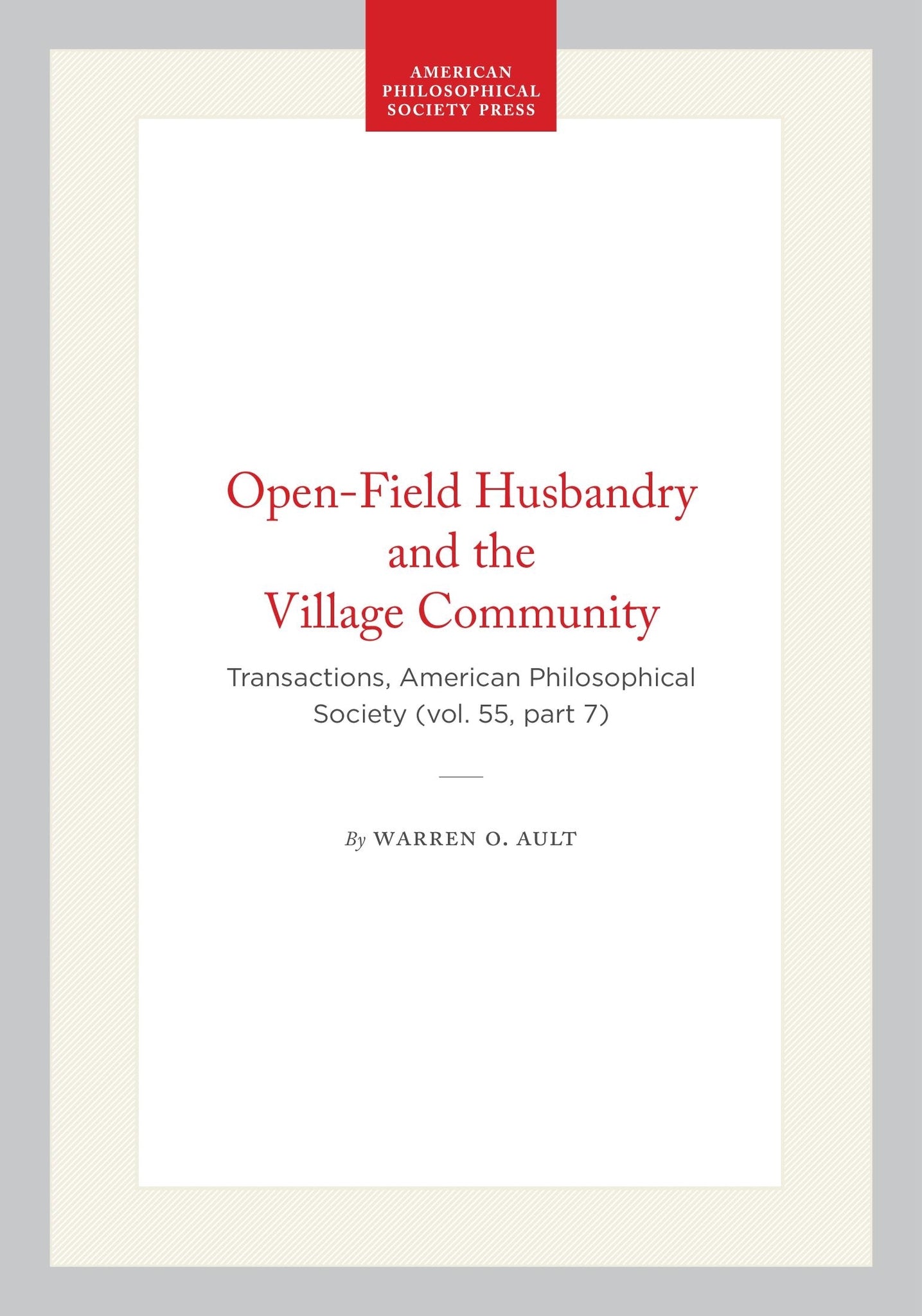 Open-Field Husbandry and the Village Community