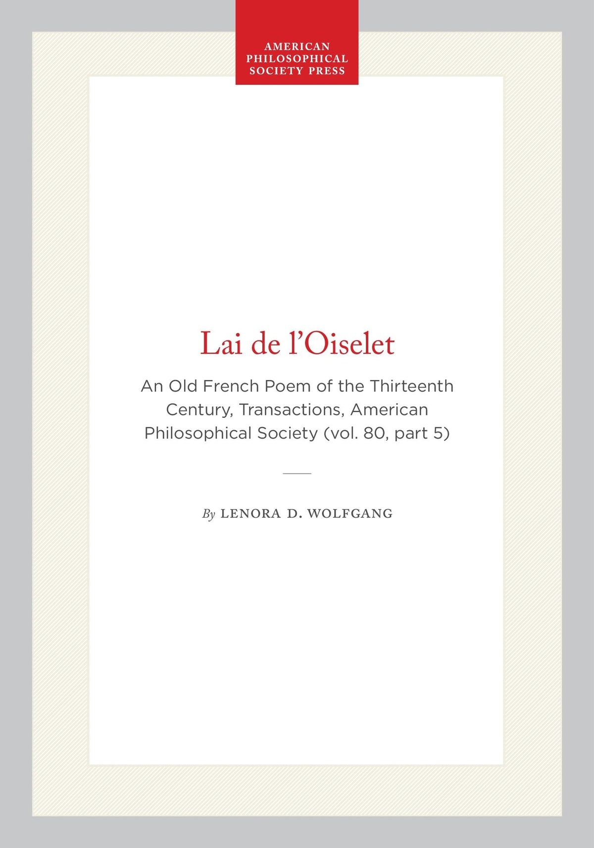 Cover image for Lai de l'Oiselet ISBN 9798893984064